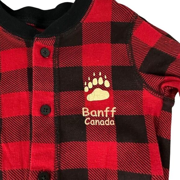 Lazy One Bear Cheeks Kids Plaid Onesie Flapjack size 6 - Picture 5 of 6